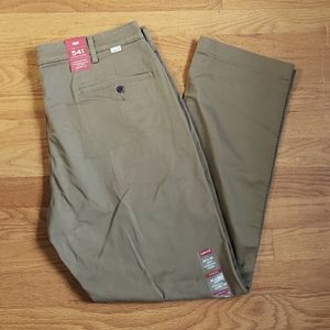 NWT LEVI'S KHAKI CHINO PANTS 541 STRETCH 2-way Flat Front BRAND NEW sz 34 x 30